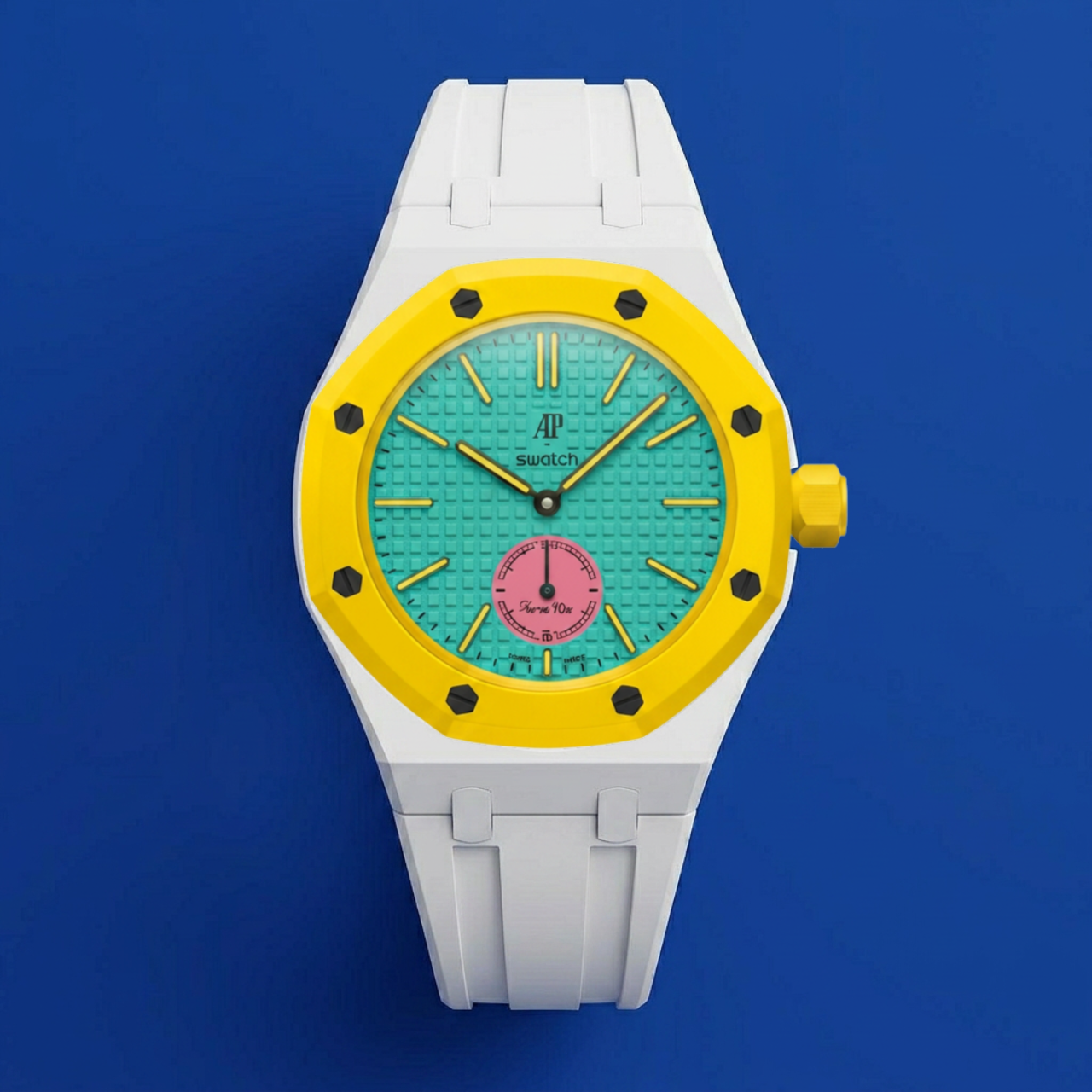 Gumowy pasek Icy White X do Swatch X AP Royal Pop - obrazek 3