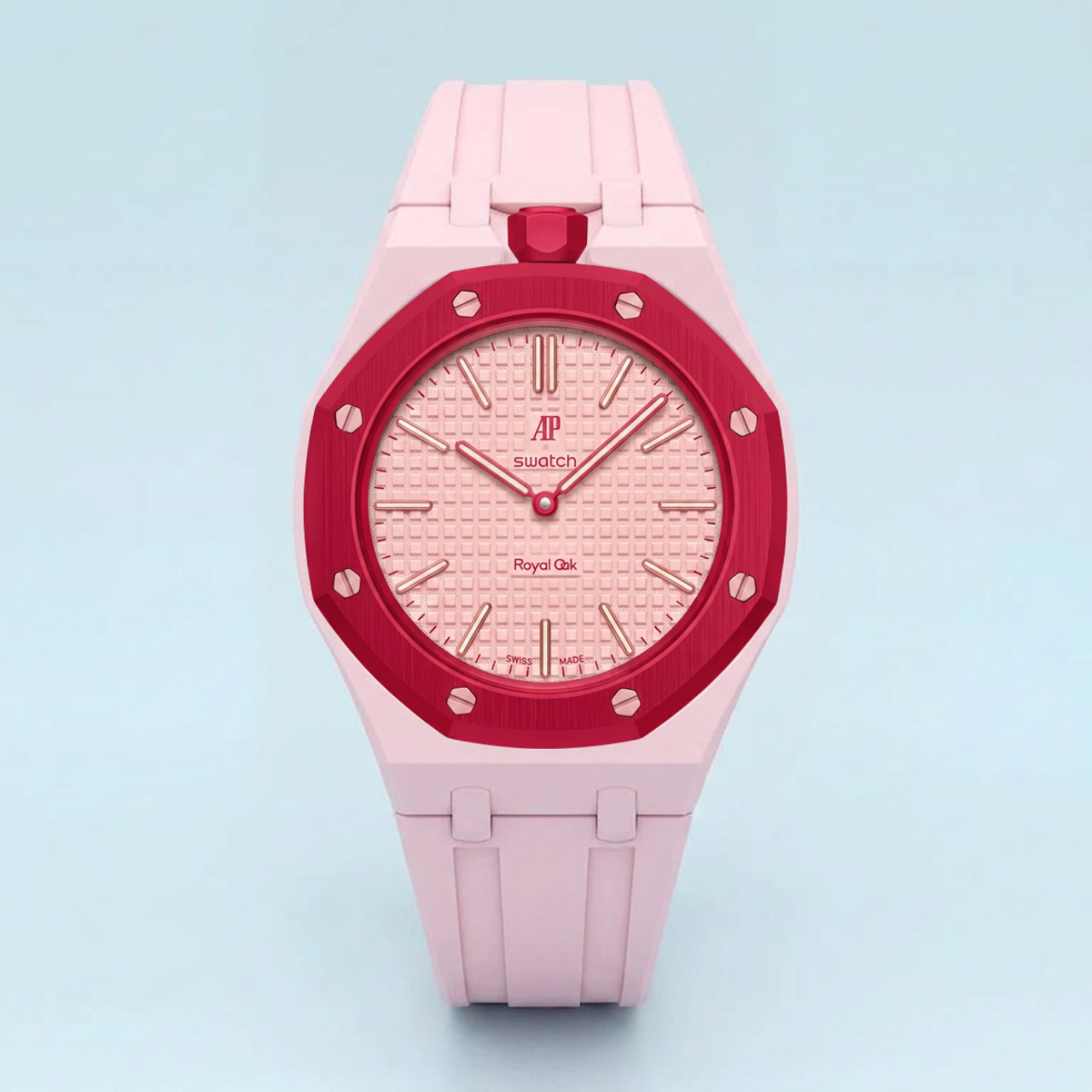 Gumowy pasek Rose do AP × Swatch Royal Pop