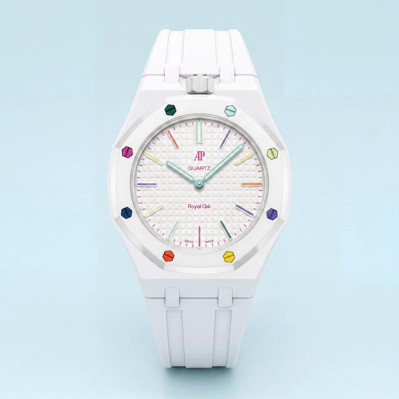 Gumowy pasek Icy White do Swatch X AP Royal Pop