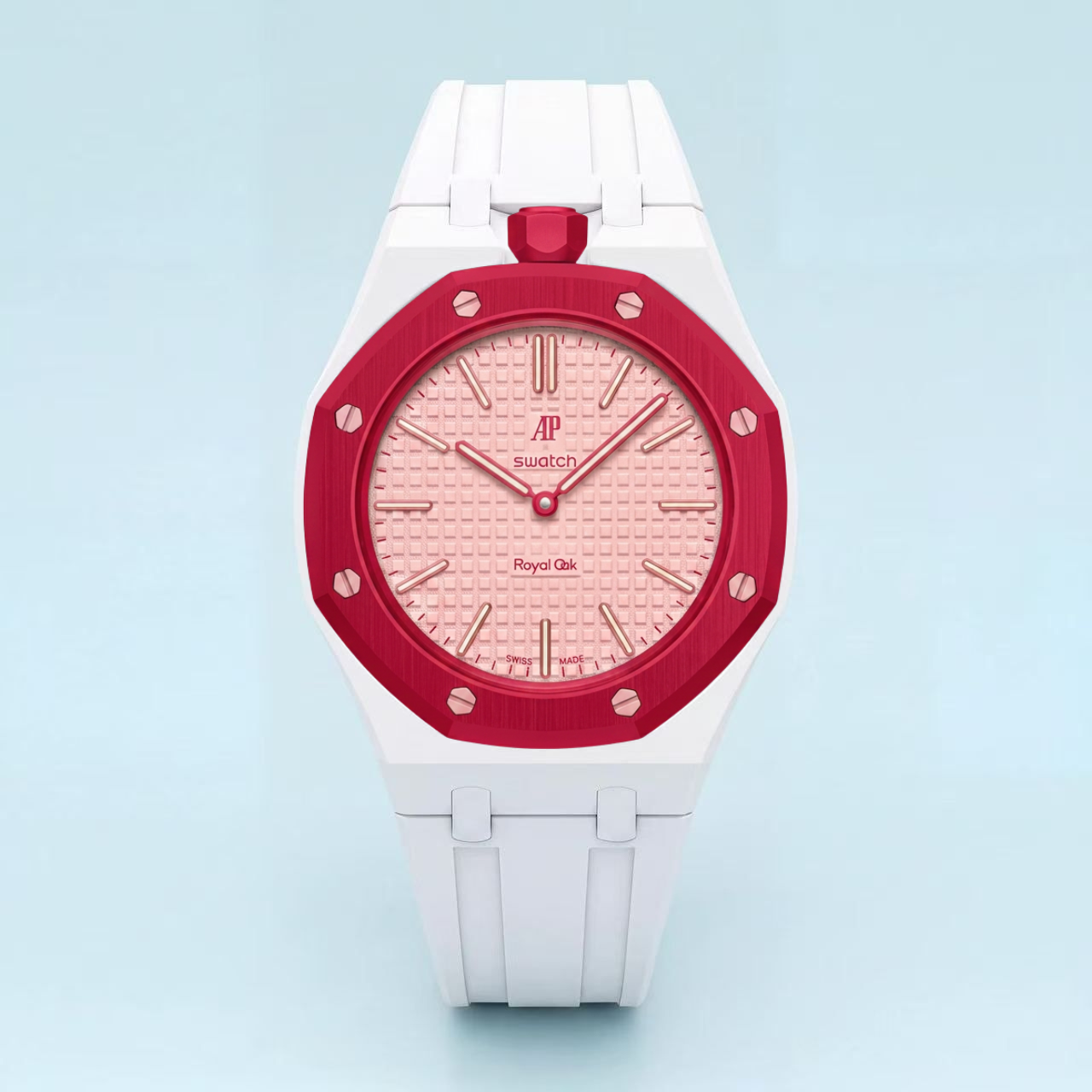 Gumowy pasek Icy White do Swatch X AP Royal Pop - obrazek 4